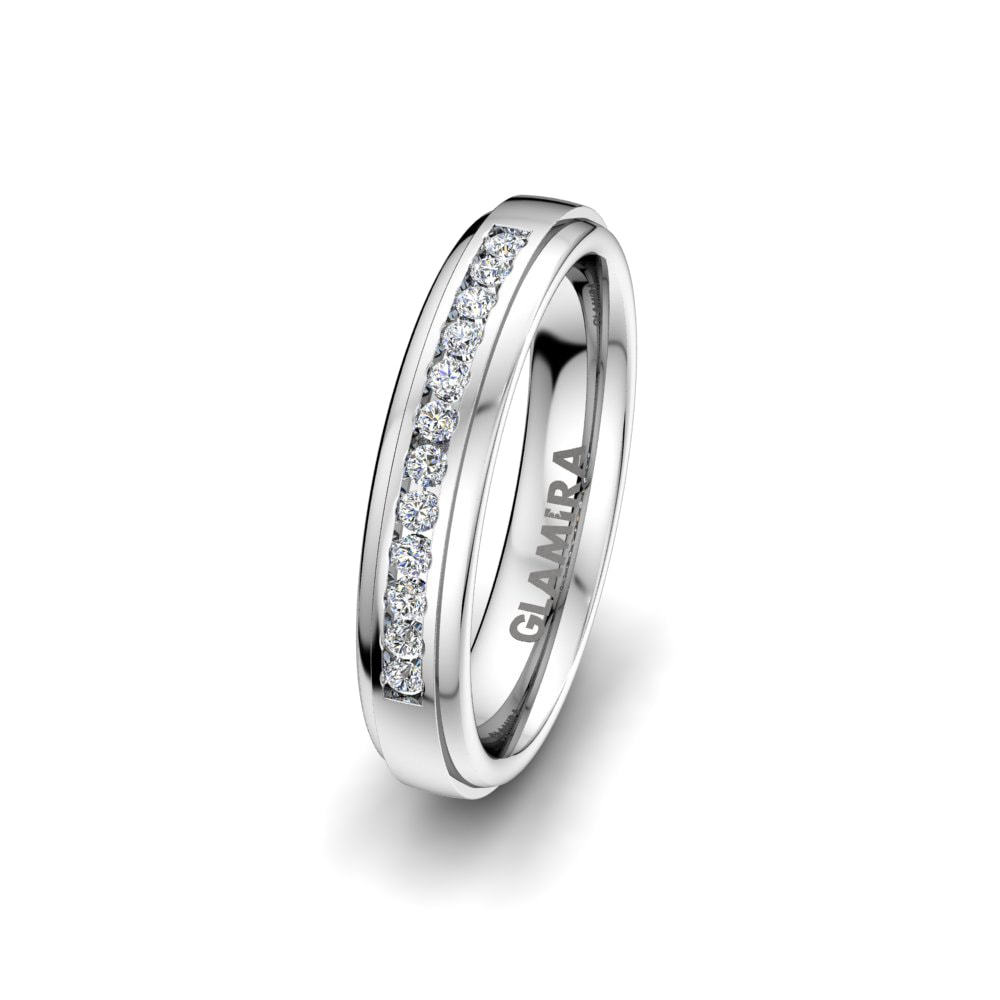 Twinset Women’s Wedding Rings Women's Alluring Chapter 4 mm 950 Palladium Diamond