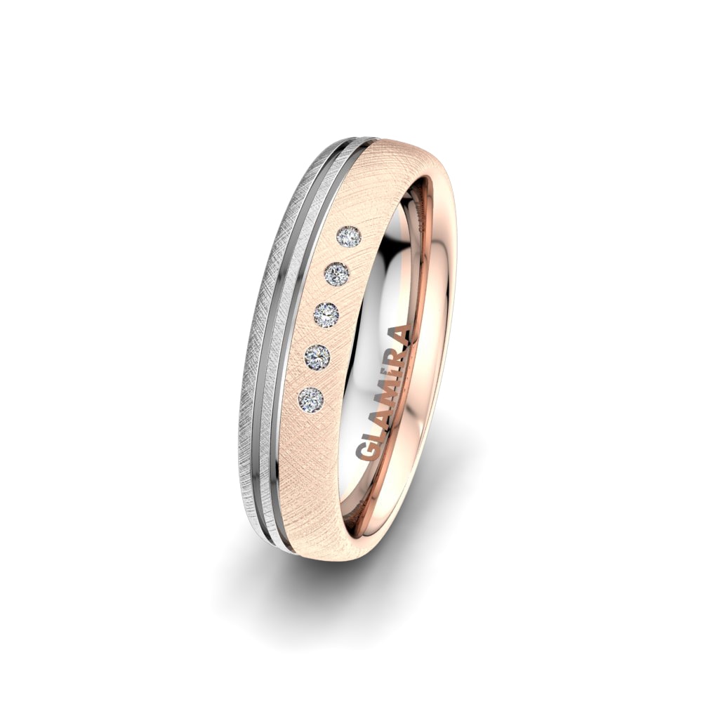 18k White / Rose Gold Women's Wedding Ring Smart Sentiment 5 mm