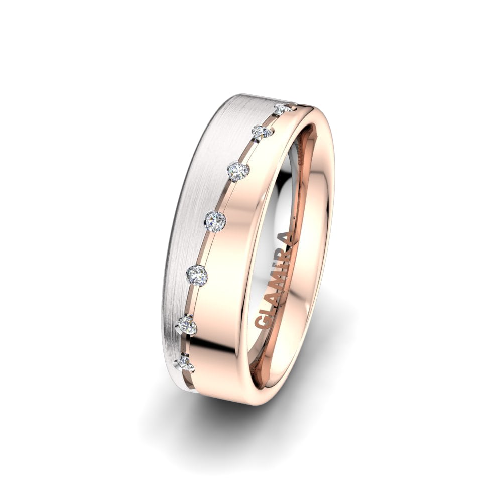 18ct White & Rose Gold Women's Wedding Ring Tempting Fantasy 6 mm