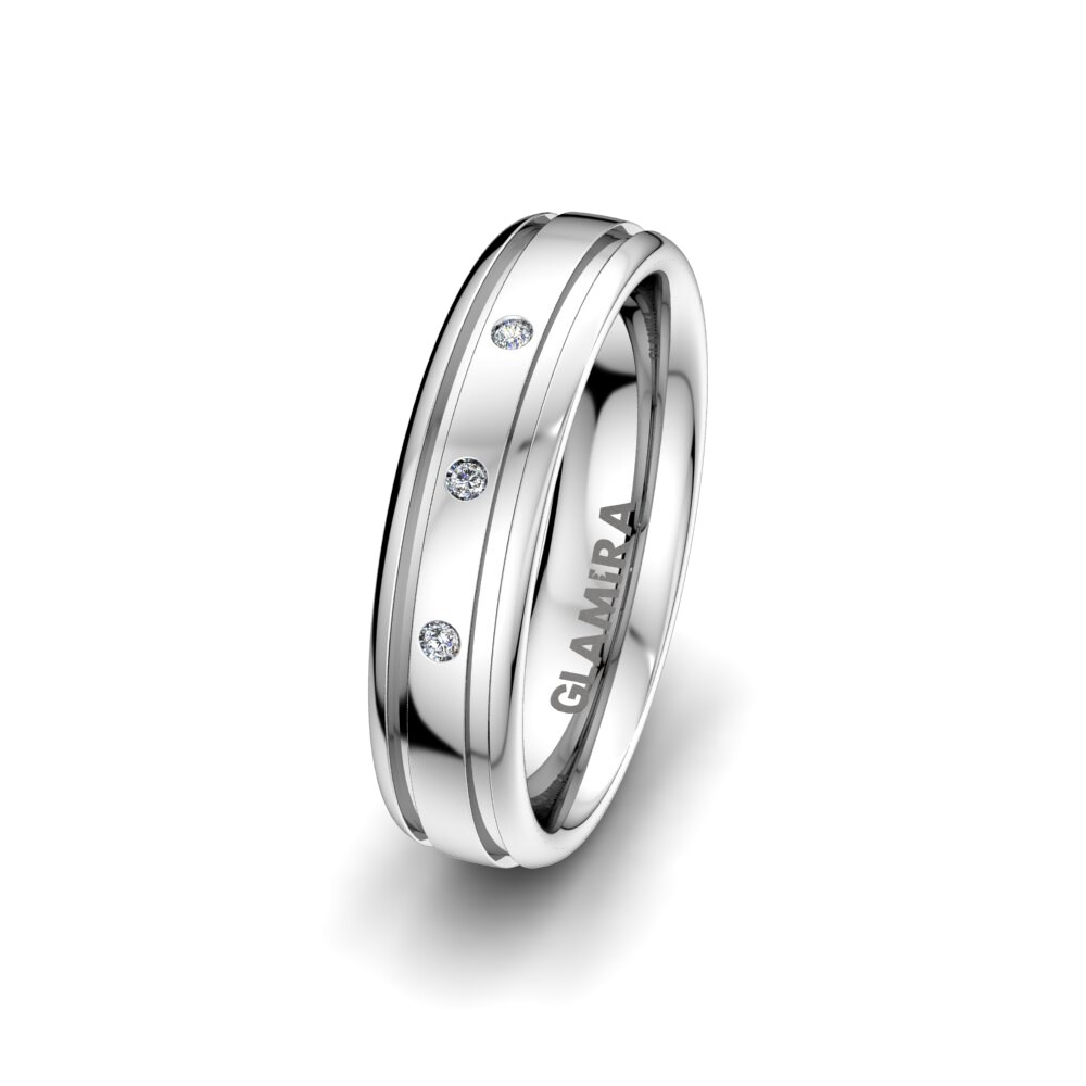 950 Platinum Women's Wedding Ring Immortal Feather 5mm