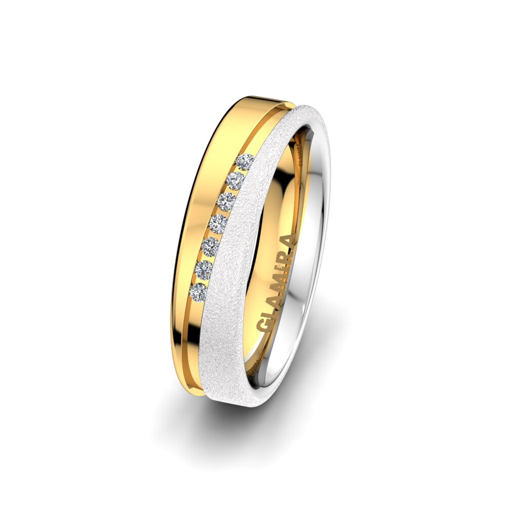 18ct White & Yellow Gold Women's Wedding Ring Heavenly Tender 5mm
