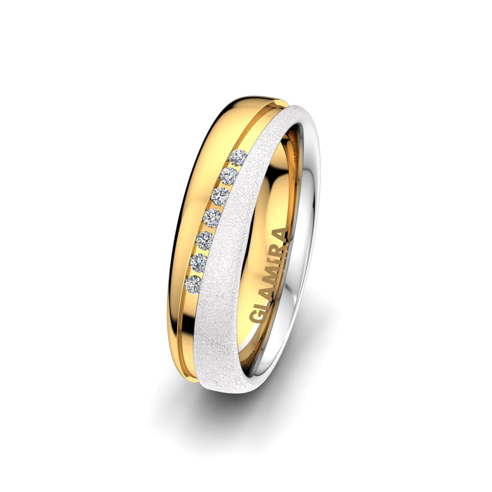 18ct White / Yellow Gold Lab Grown Diamond Women's Wedding Ring Heavenly Tender 5mm
