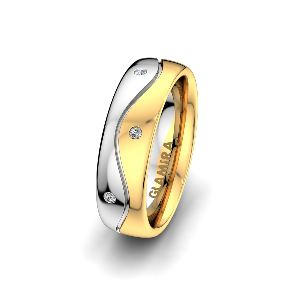 Or Blanc & Jaune 585 Alliance pour femme Charming Summer 6mm