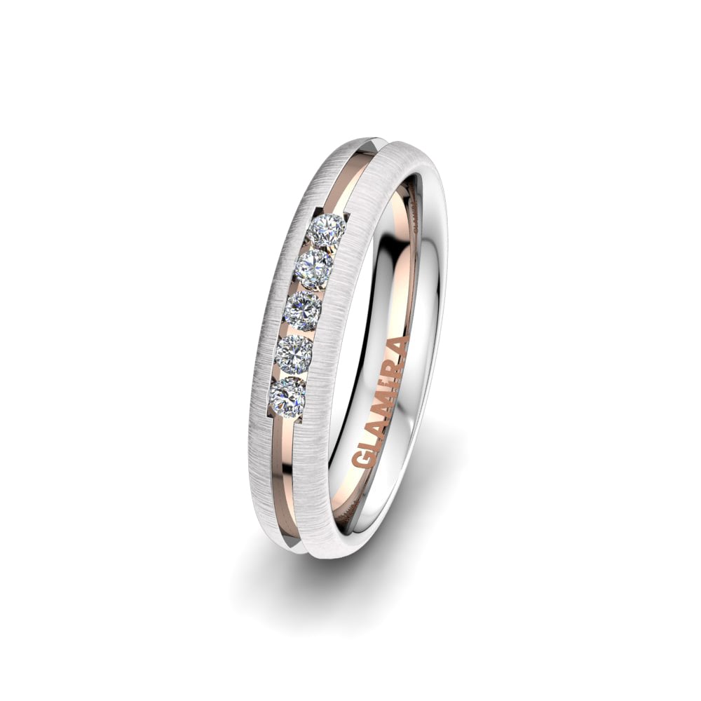 Weiß & Rotgold 585 Labor-gezüchteter Diamant Damen trauring Charming Shine