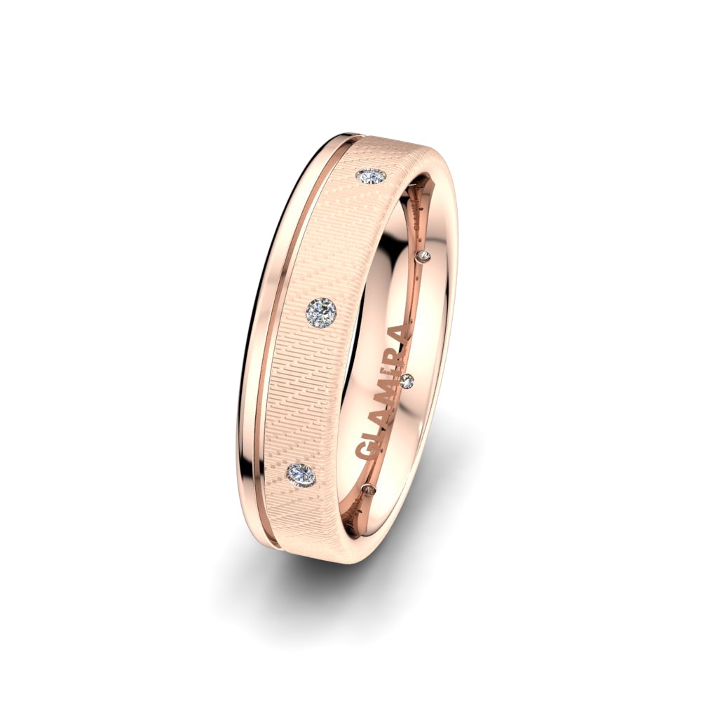 14k Rose Gold Women's Wedding Ring Bright Flash 5mm