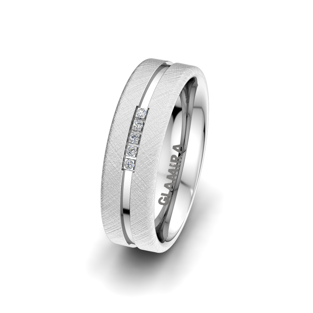 Alliance pour femme Alluring Road 6 mm Argent Blanc