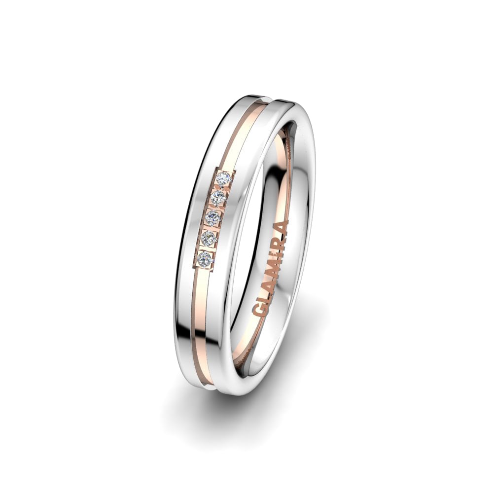 Or Blanc & Rose 585 Alliance pour femme Alluring Road 4 mm