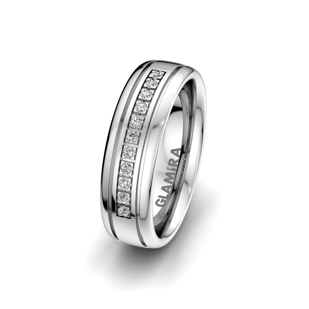 950 Palladium Women's Wedding Ring Alluring House 6 mm