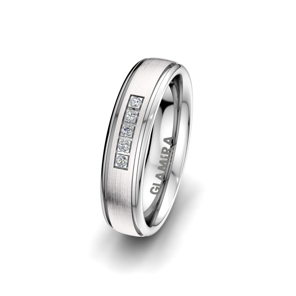 14k White Gold Women's Wedding Ring Alluring Bird 5 mm