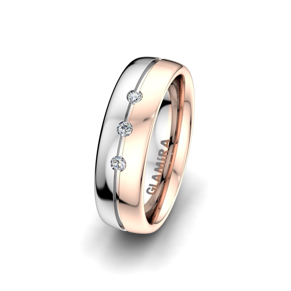 Anillo Boda Mujer Immortal Trust 6 mm 14k Oro Rosa & Blanco