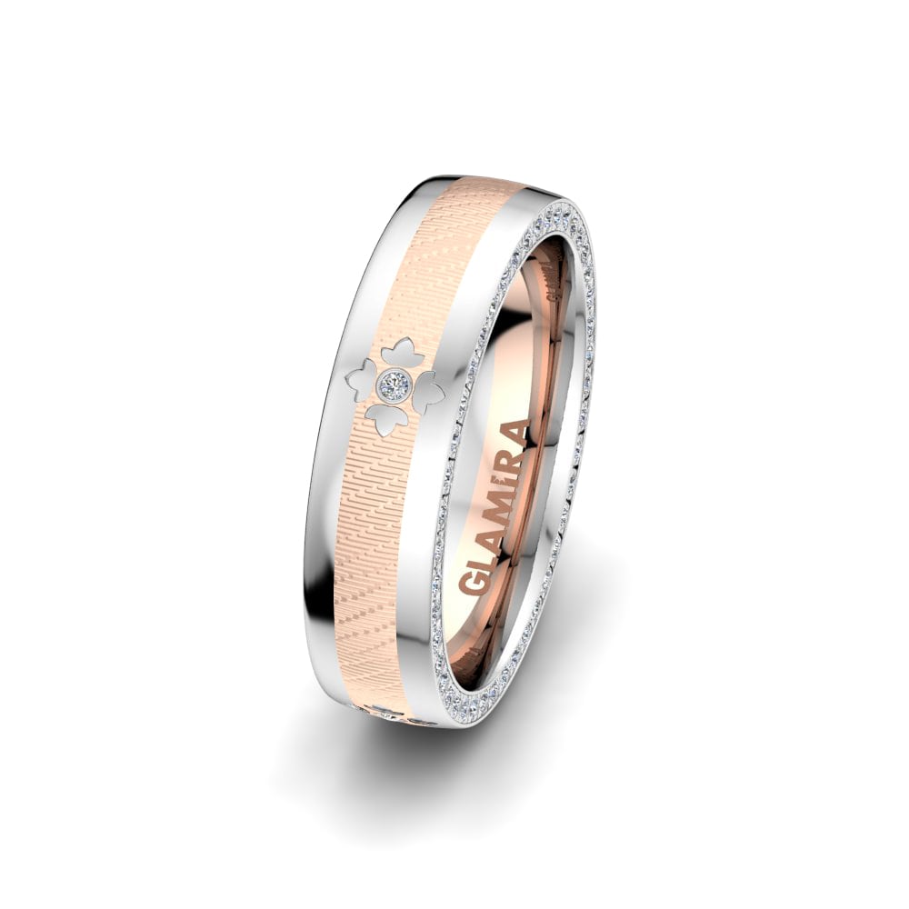 Or Rose & Blanc 14k Alliance pour femme Amazing Line 5 mm