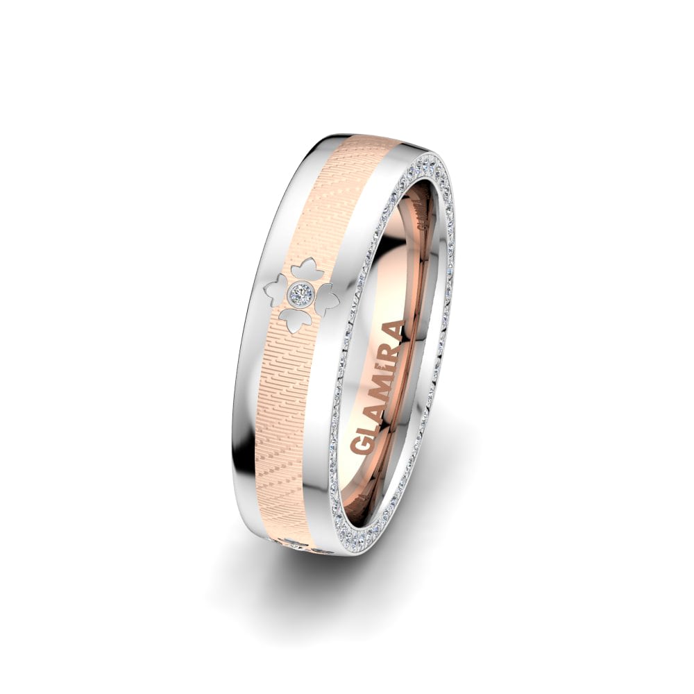 Anillo Boda Mujer Amazing Line 5 mm 9k Oro Rosa & Blanco