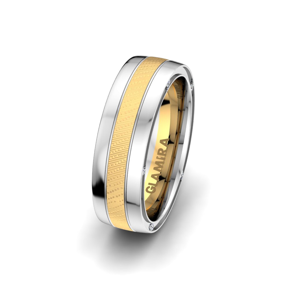 Exclusive Women’s Wedding Rings Women's Charming Line 6 mm 585 White & Yellow Gold Zirconia