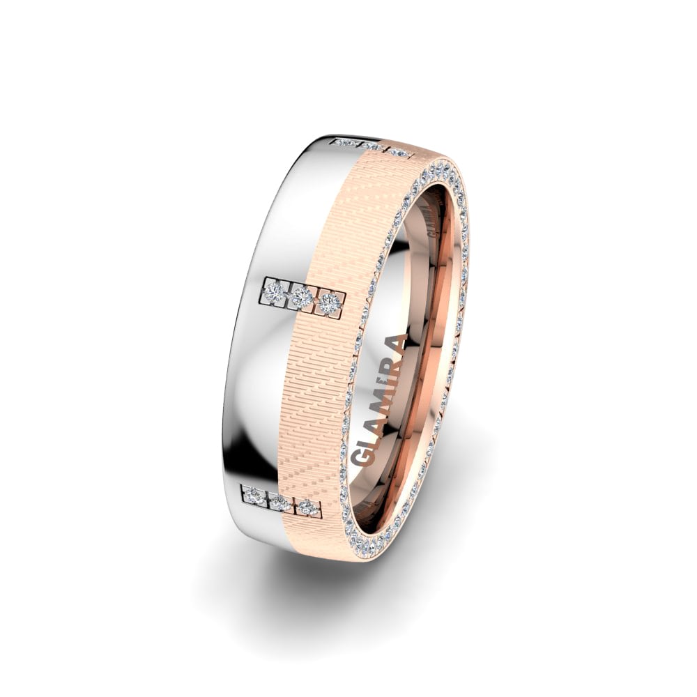 Or Rose & Blanc 14k Alliance pour femme Fever Desire 6 mm