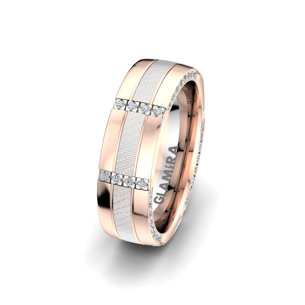 Anillo Boda Mujer Fever Dream 6 mm 18k Oro Rosa & Blanco