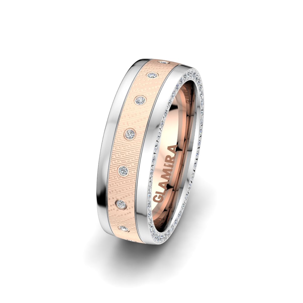 Or Rose & Blanc 14k Alliance pour femme Fever Life 6 mm