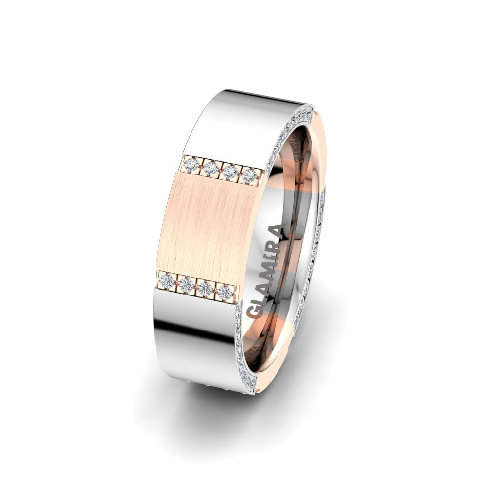 Or Rose & Blanc 14k Alliance pour femme Fever Noble 6 mm