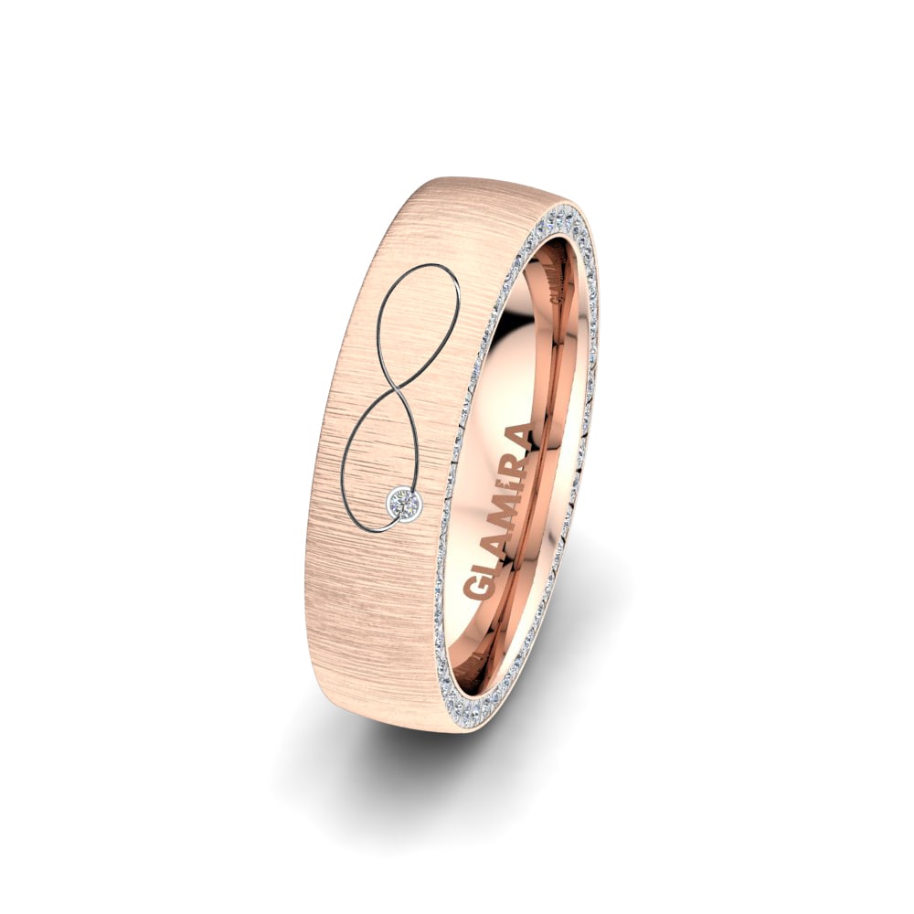 Anillo Boda Mujer Forever Love 5 mm 14k Oro Rosa & Blanco