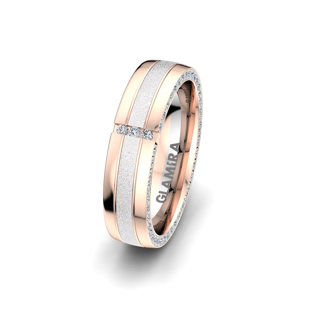 Or Rose & Blanc 14k Alliance pour femme Sensual Joy 5 mm