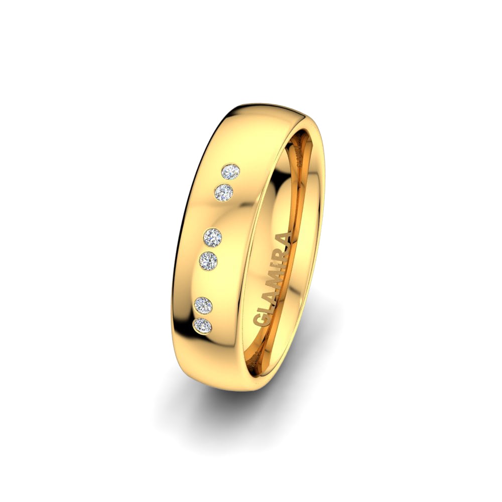 Anillo Boda Mujer Classic Shield 5mm 9k Oro Amarillo