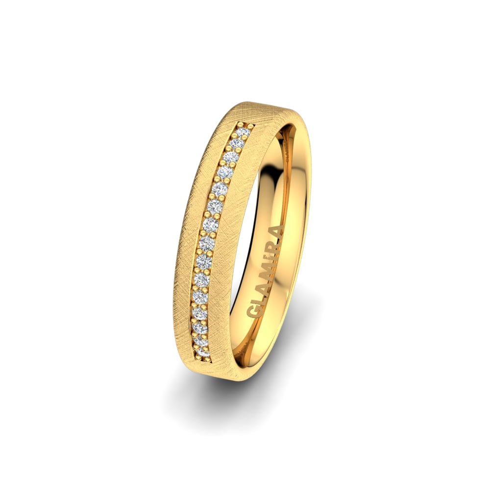 14ct Yellow Gold Lab Grown Diamond Women's Wedding Ring Classic Expression 4 mm