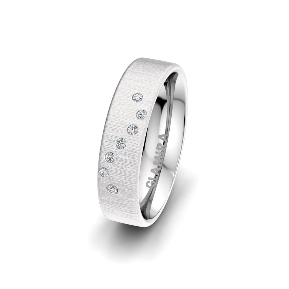 White Silver Women's Wedding Ring Classic Aim 5 mm