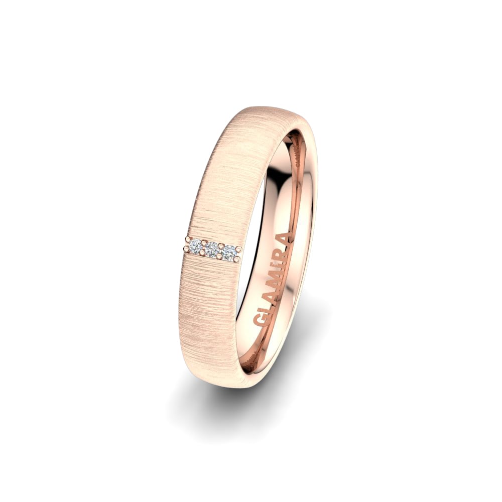 Anillo Boda Mujer Classic Sparkle 4mm 14k Oro Rosa