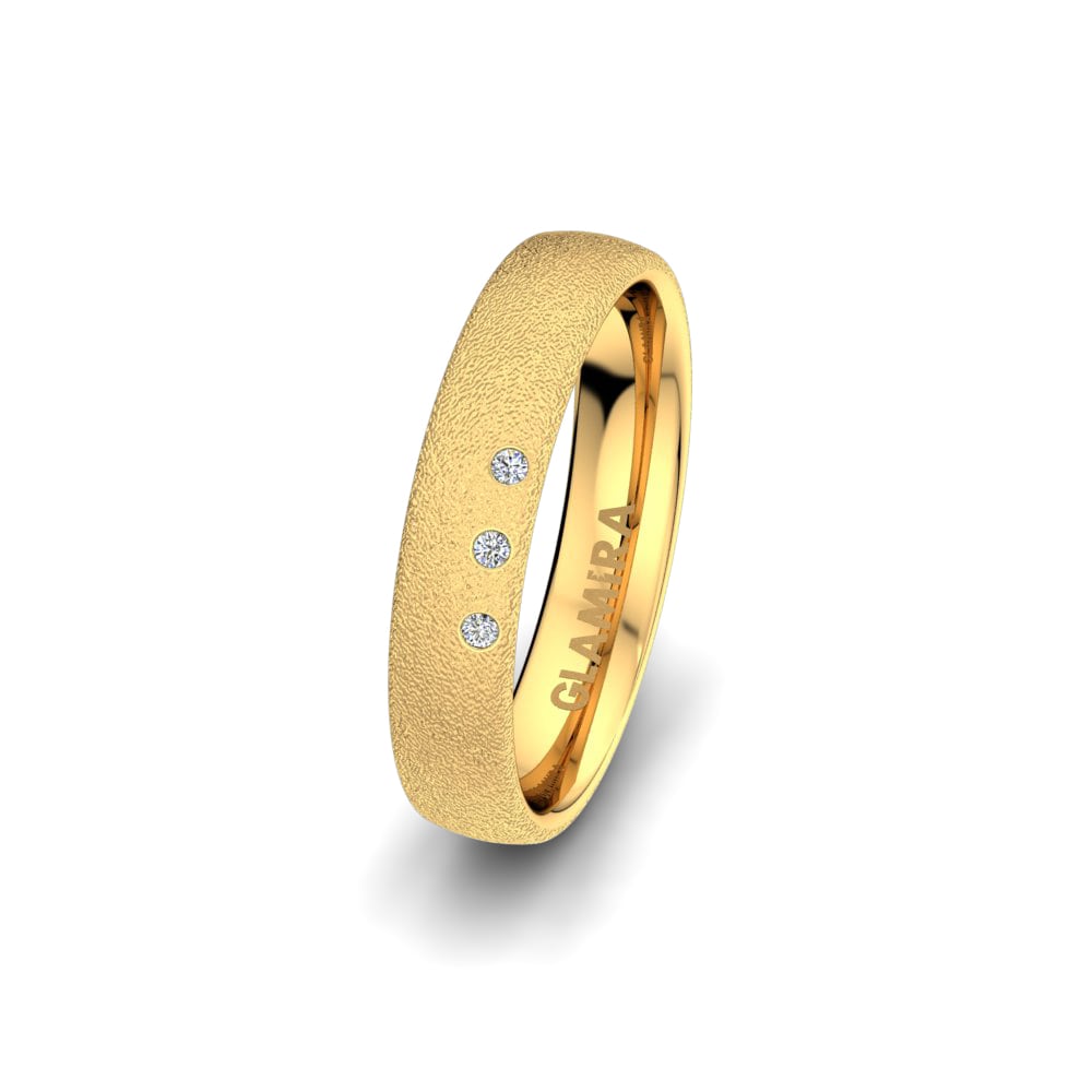 9k Yellow Gold Women's Wedding Ring Classic Reality 4mm