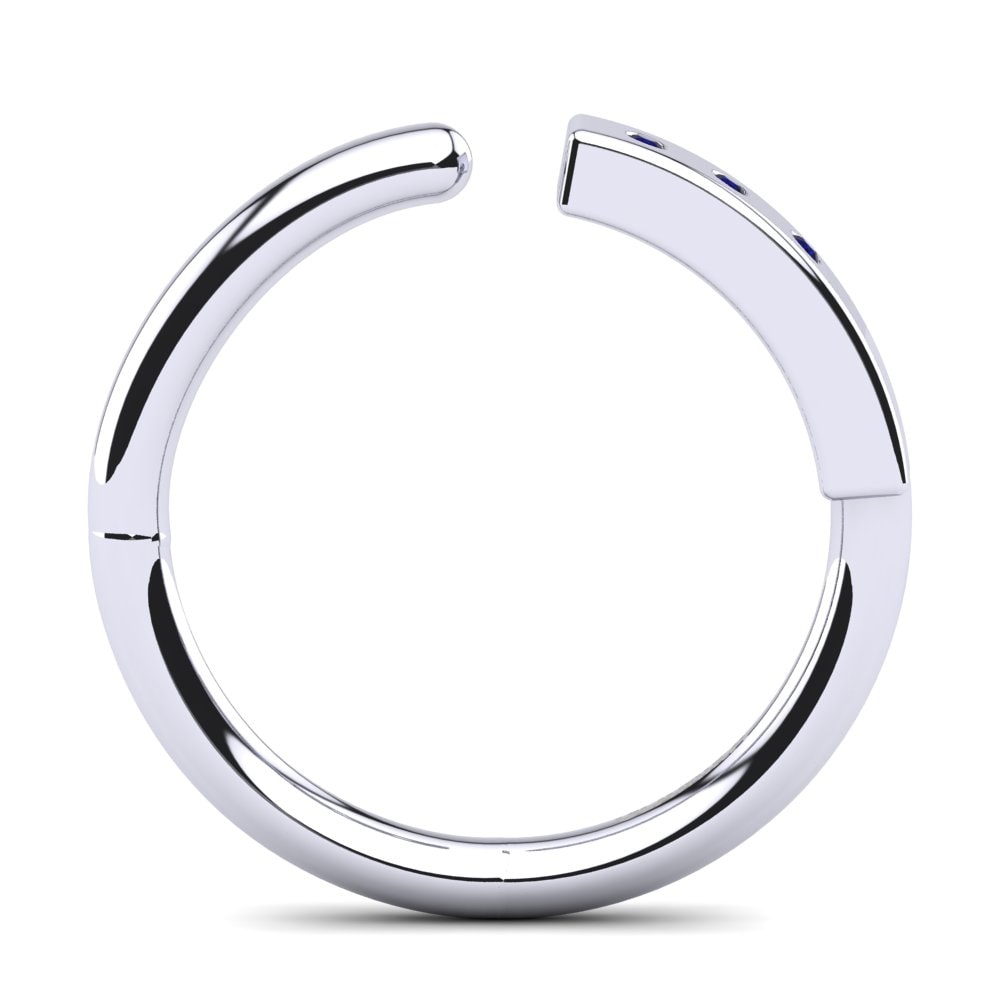 White Silver Dark Blue Zirconia Knuckle Ring Gallice