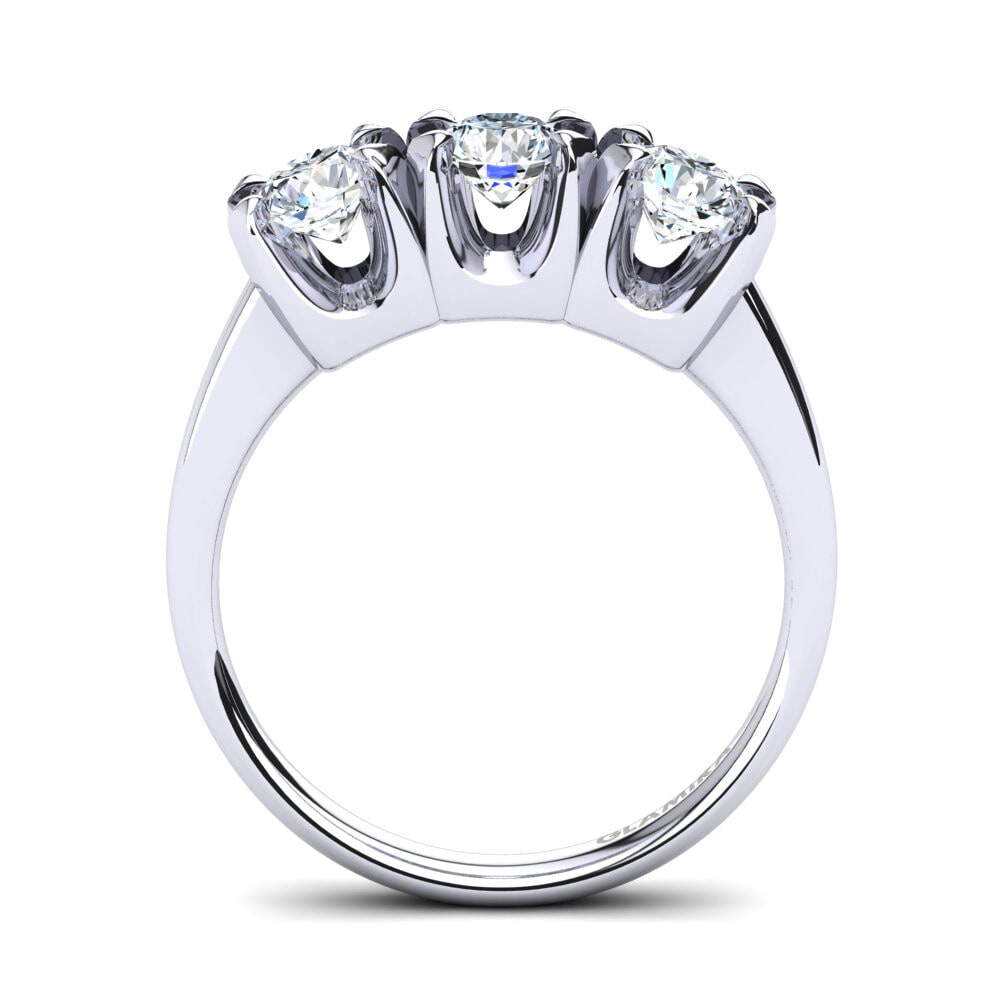 White Silver Engagement Ring Gerarda