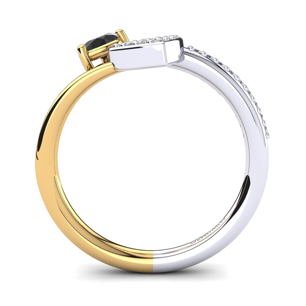 14ct White & Yellow Gold Black Onyx Ring Giannella