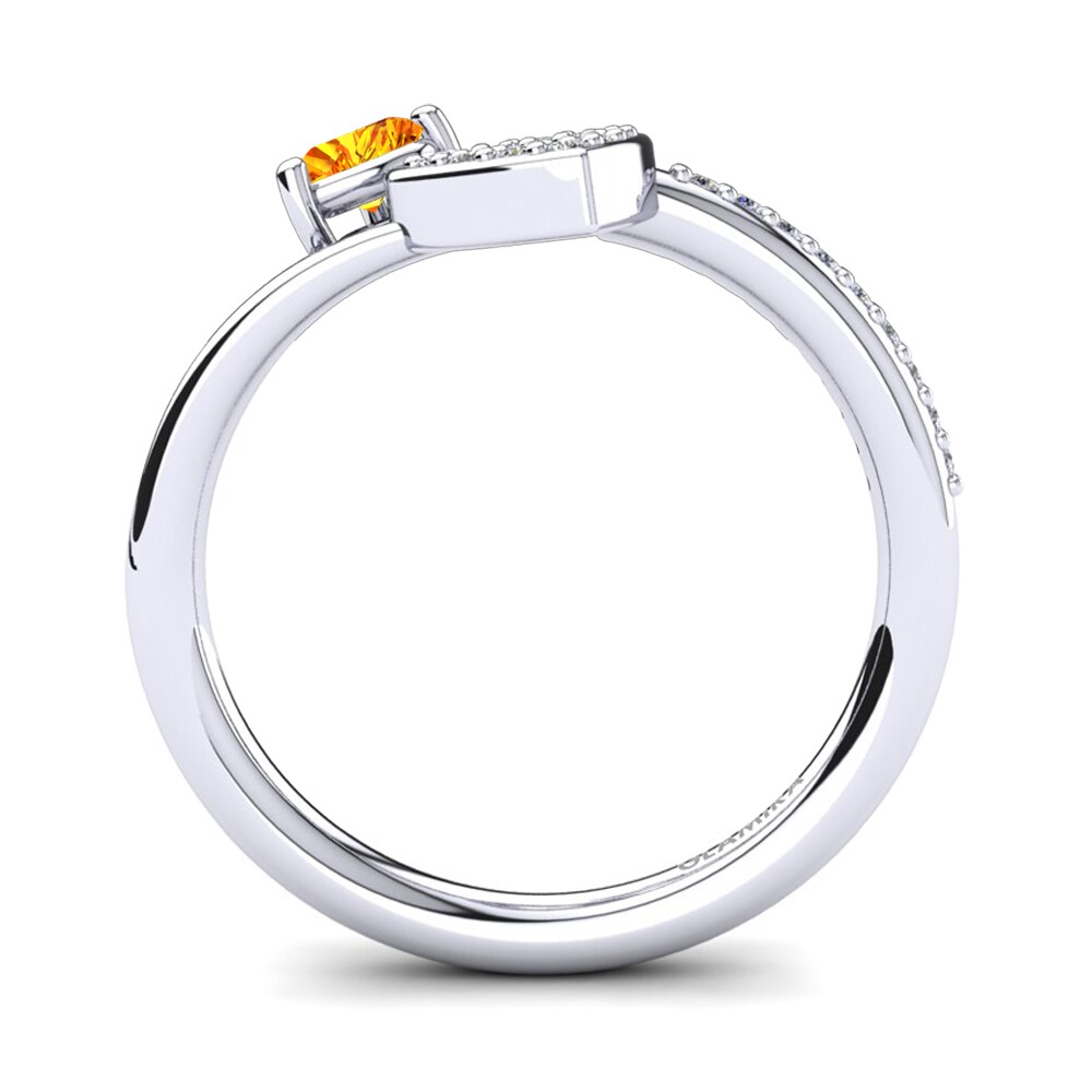 White Silver Citrine Ring Giannella