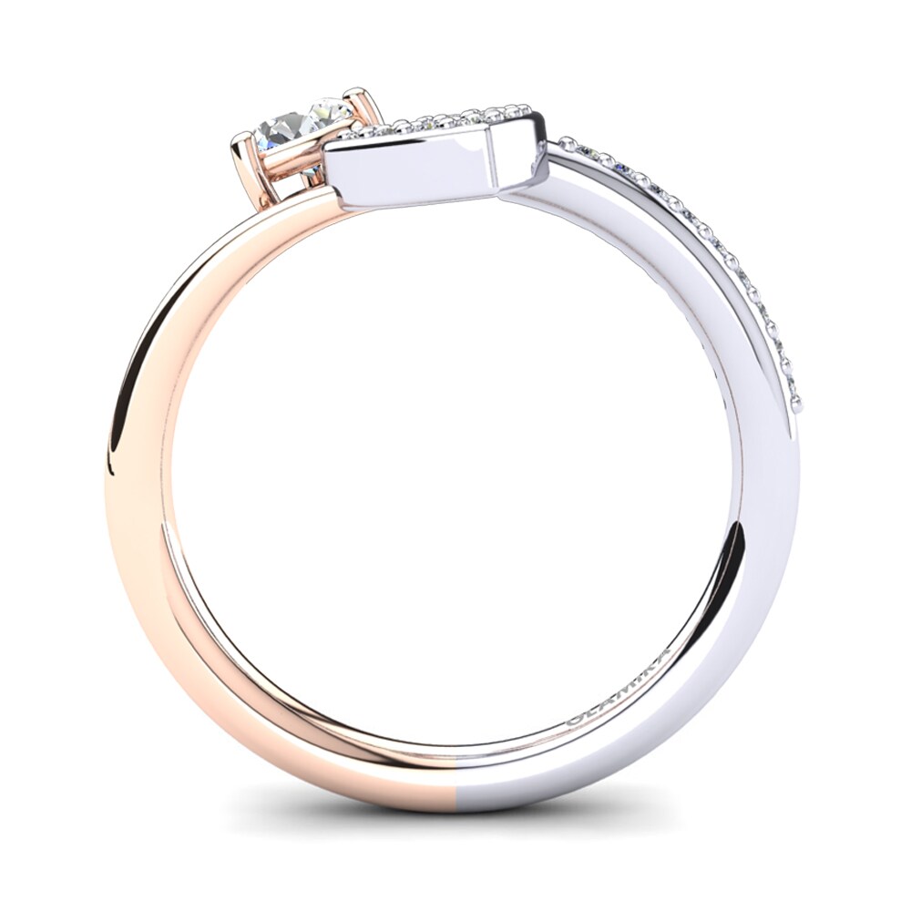18ct White & Rose Gold White sapphire Ring Giannella