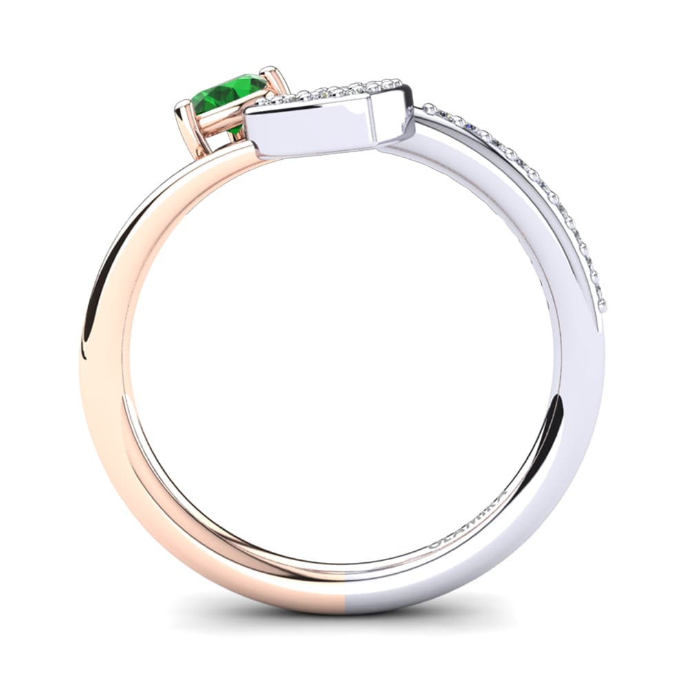 14ct White & Rose Gold Emerald Ring Giannella