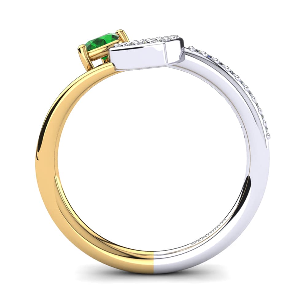 14ct White & Yellow Gold Emerald Ring Giannella