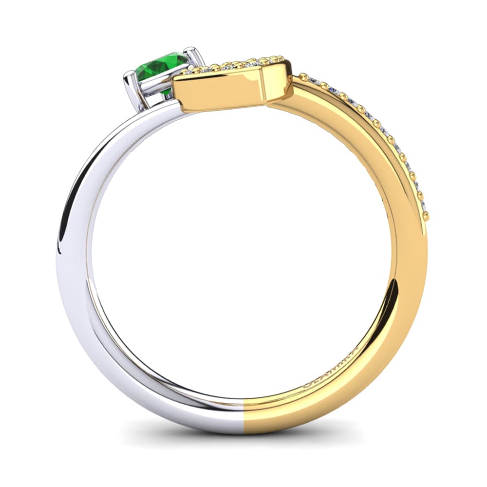 14ct Yellow & White Gold Emerald Ring Giannella