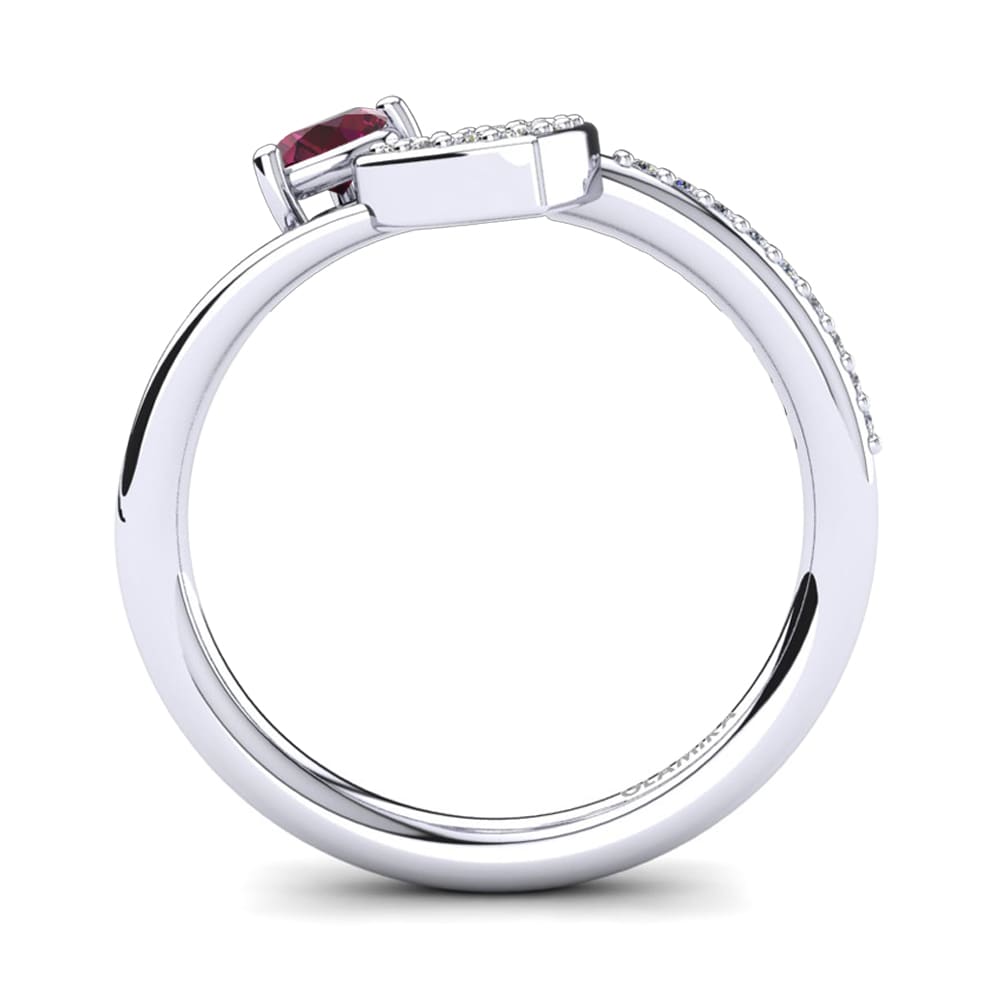 White Silver Rhodolite Garnet Ring Giannella