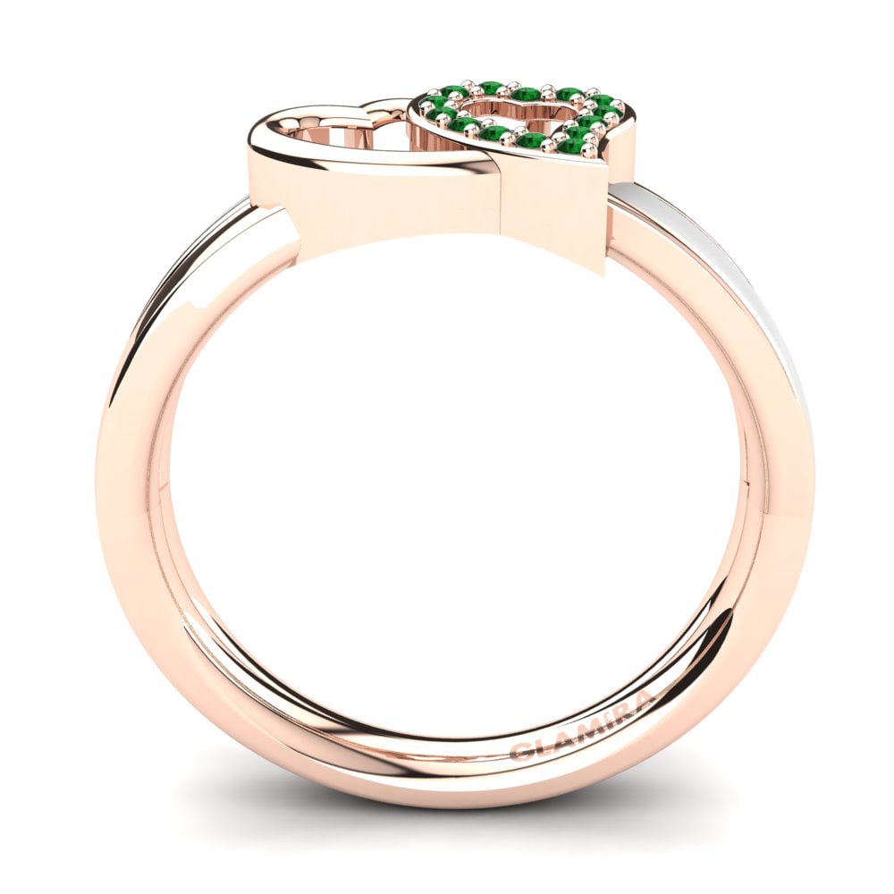 14ct Rose Gold Green Zirconia Ring Giovanna
