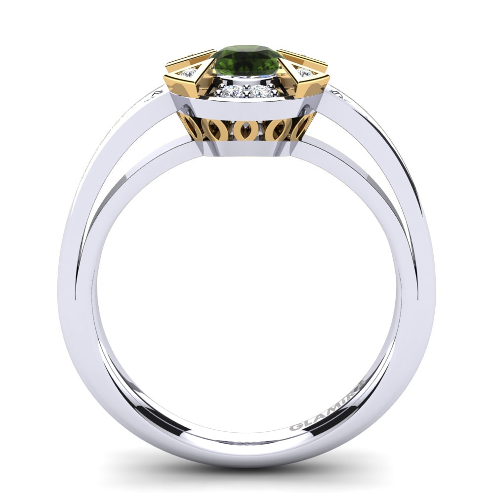 Green Tourmaline Engagement Ring Grendel
