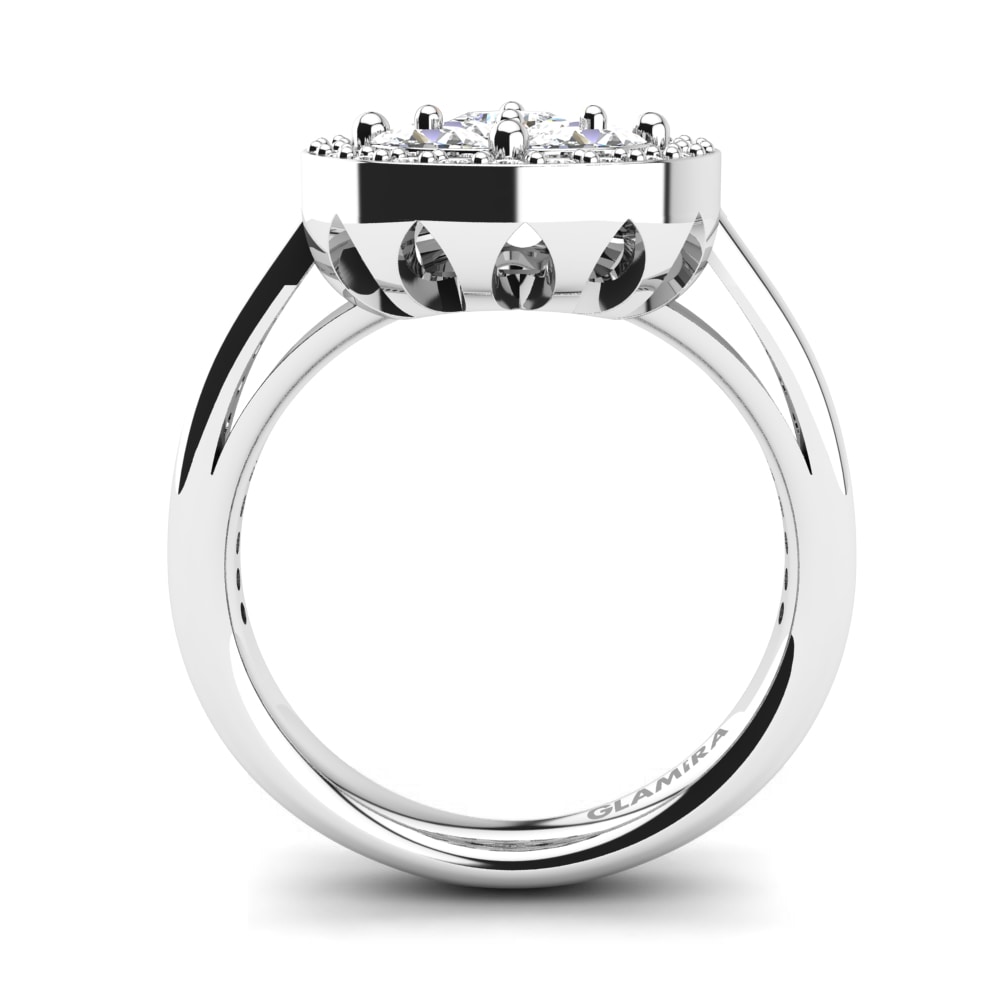 Zafiro blanco Anillo de compromiso Hisa