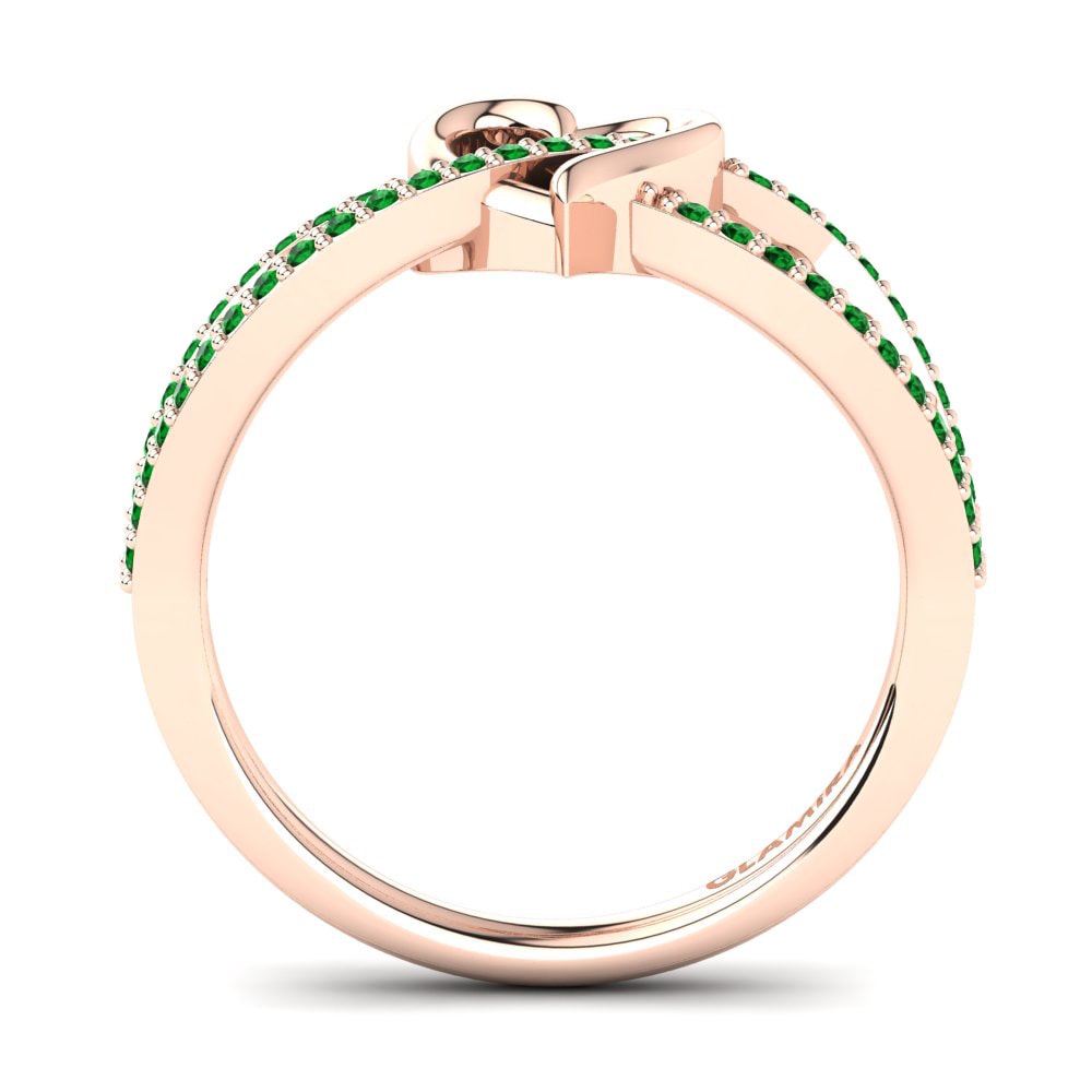 14ct Rose Gold Green Zirconia Ring Jenesila