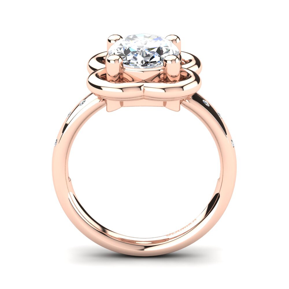 Rotgold 750 Oval Verlobungsringe Jireliss