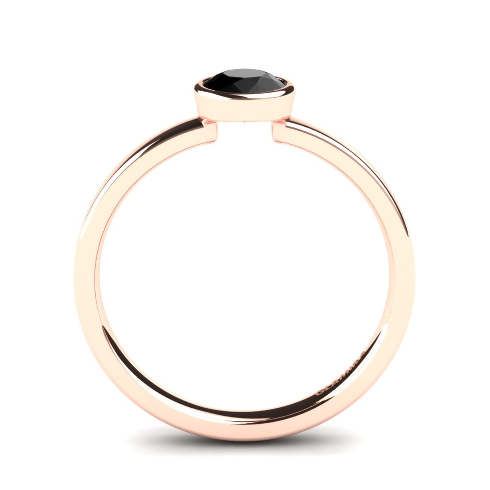 14ct Rose Gold Black Onyx Bridal Set Graceful-RING A
