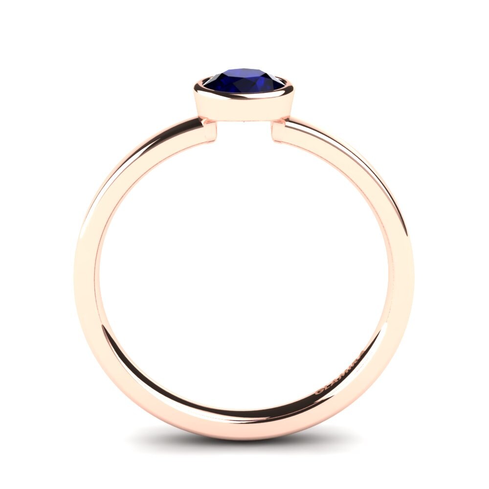 14ct Rose Gold Sapphire Bridal Set Graceful Ring A