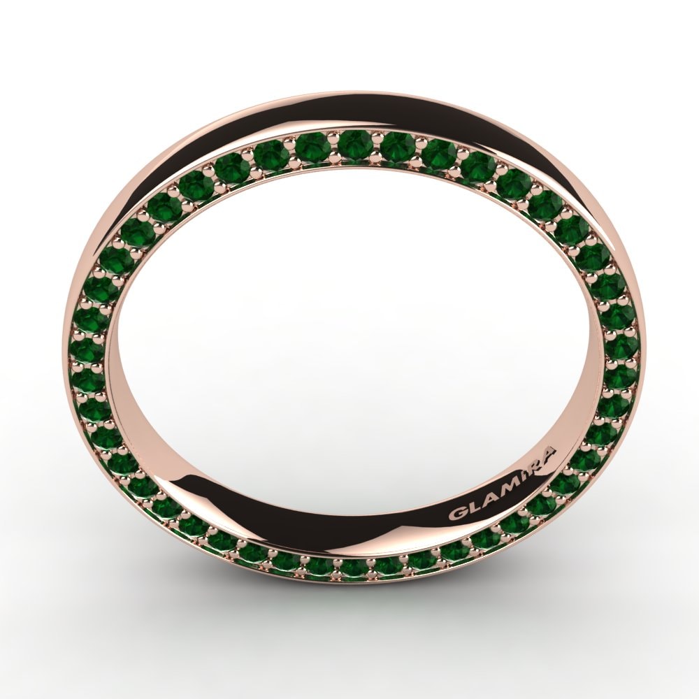 14ct Rose Gold Green Zirconia Bridal Set Precious Moments Ring B