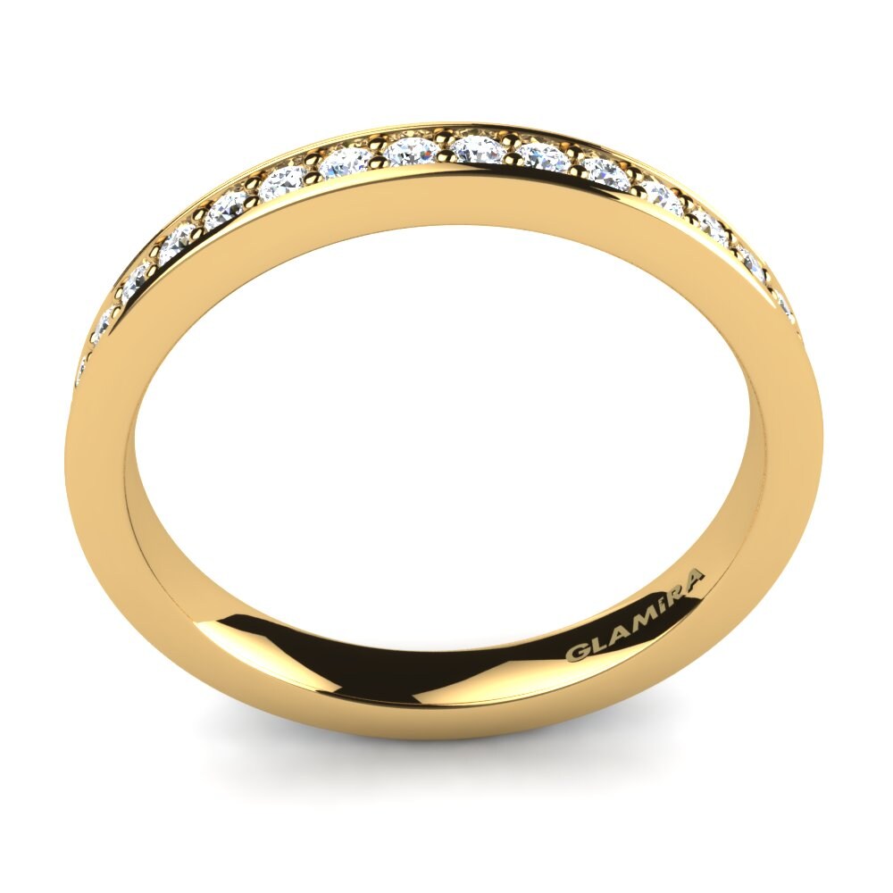 14ct Yellow Gold Moissanite Bridal Set Glowing Beauty-RING B