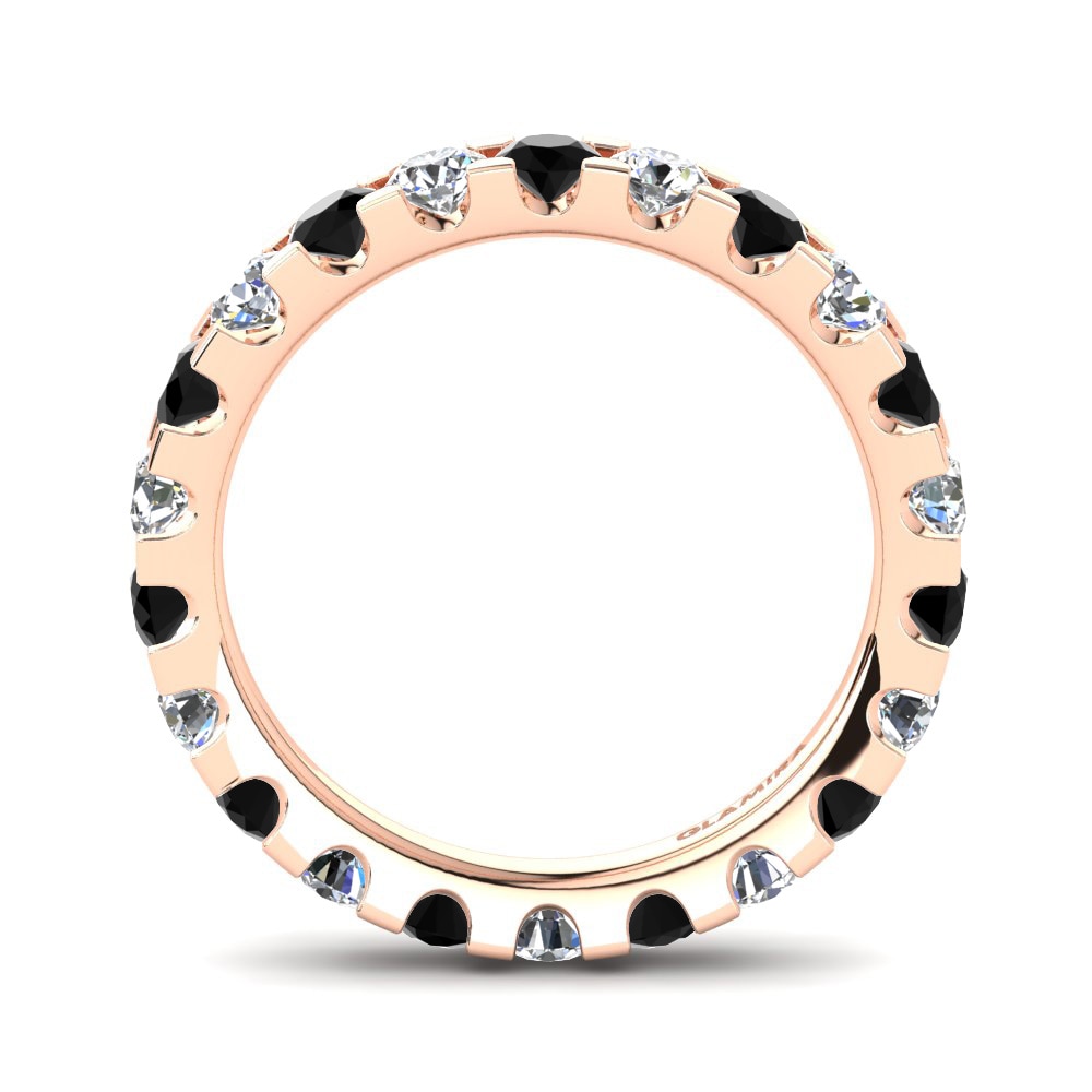 18ct Rose Gold Black Diamond Ring Kalianna