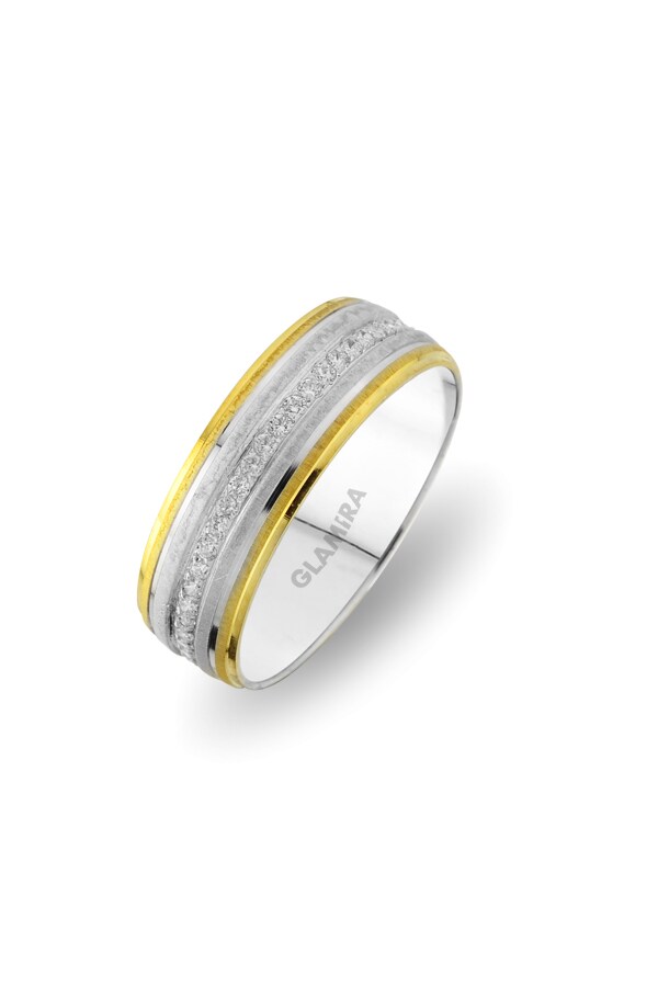 Weiß & Gelbgold 750 Diamant Damen trauring Embrace Valentine