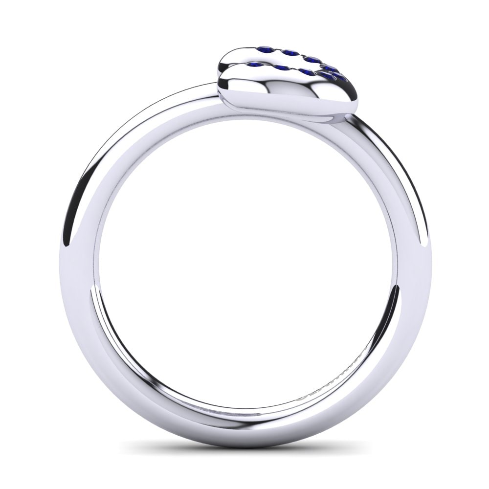 White Silver Dark Blue Zirconia Knuckle Ring Linzia