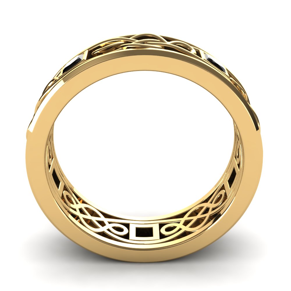 Oro Giallo 585 Onice Nero Anello da uomo Heroic